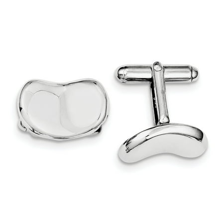 925 Sterling Silver Men's Wavy Design Cuff Links
