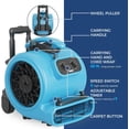 thumbnail image 5 of ALORAIR 3000 CFM Air Mover Blower Fan for Industrial, Floor Drying Fan, Carpet Dryer - Timer, Handle Wheelkit, Carpet Buckles, Stackable, for Water Damage Restoration and Plumbing - GE3000HTC, 5 of 10