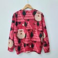 thumbnail image 5 of 2024 nuevo Otoño e Invierno moda y lindo Navidad todo estampado cuello redondo piel de visón suéter impreso, 5 of 5