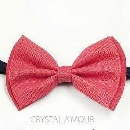 Coral Pink Cloth Bowtie for Barnyard Wedding Prom Adjustable Groomsmen Vintage - New with box/tags