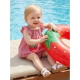 thumbnail image 6 of Loicainy Baby Toddler Girls Strawberry Embroidery Outfits 3 6 12 18 24 Months Flying Sleeve Plaid Tops PP Shorts Summer Clothes Sets, 6 of 8