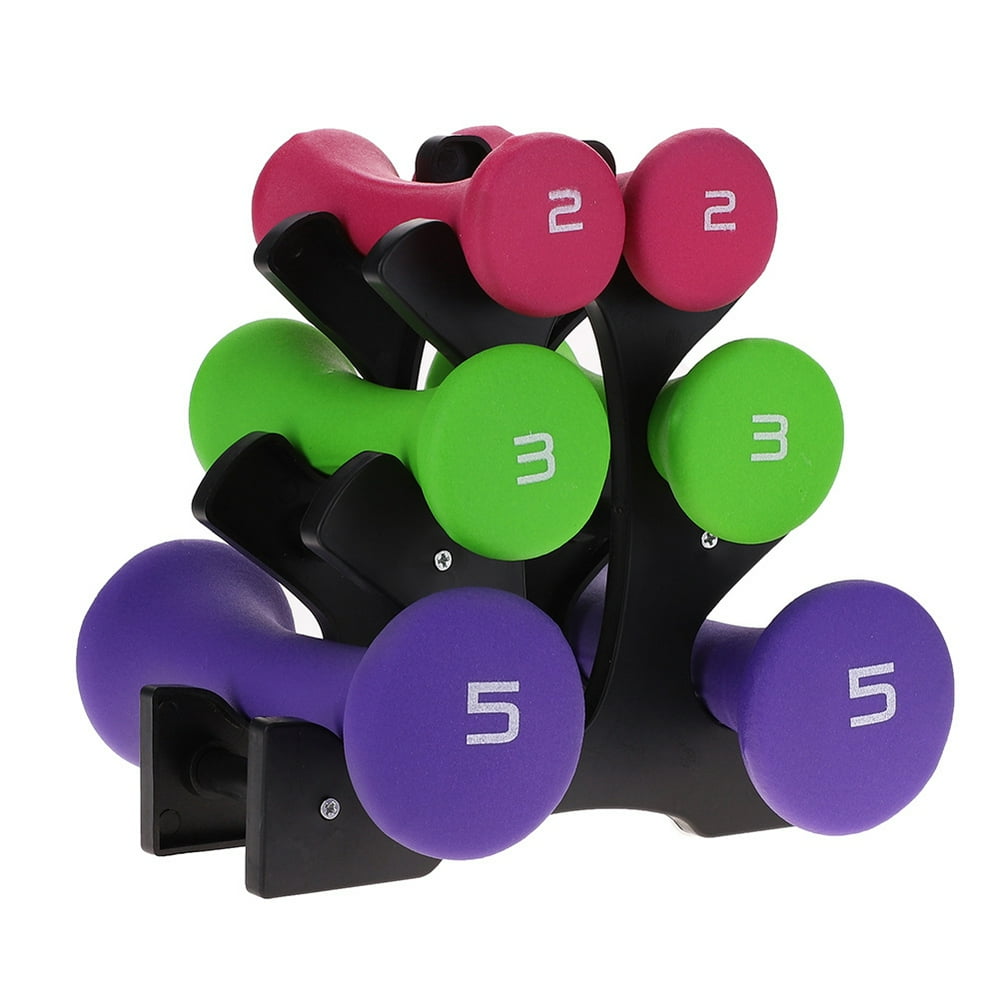 LYUMO Fitness Weights, 6pcs Hand Fitness Weights Set Holder Rack 2lb