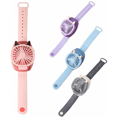 

Handheld Folding Portable Wrist Fan USB Charging Ultra-Quiet Third Gear Speed Electric Mini Watch Fan，Pink