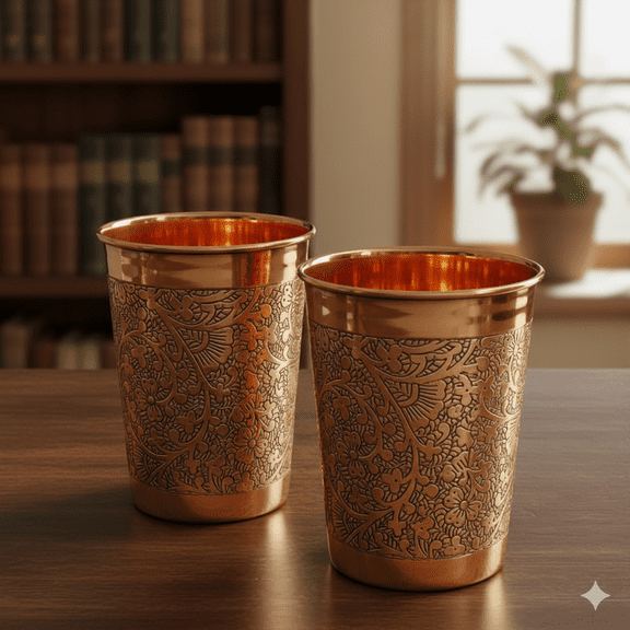 Copper Embosed Moscow Mule Tumbler Drinking Water Glass Serving Cold Beverages Pack Of 10