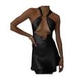 thumbnail image 2 of TRKIYQC Mujeres Sexy Ahueca Hacia Fuera el Vestido Señoras Tirantes Tie-Up Mini Vestido Niñas Recortar Casual Sundress Party Club Streetwear (S, Multi-White) TRKIYQC moderno, 2 of 4