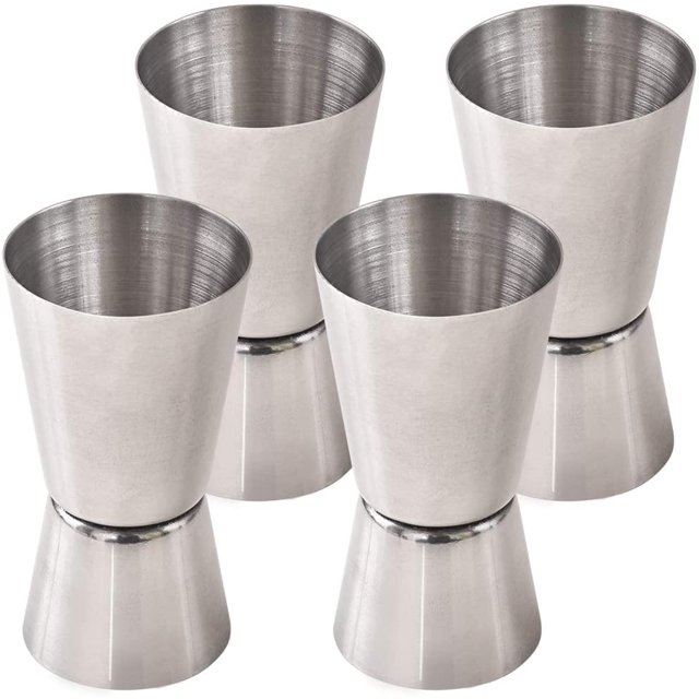 Cocktailjigger, 0,85 & 1,7 Oz (25 & 50 ML) Rostfritt Stål Barjigger (Set med 4)