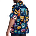 thumbnail image 3 of Tiny teeth Men's Hawaiian Button Down Short Sleeve Casual Printed Summer Beach Unisex Shirt, 3 of 6
