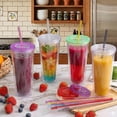 thumbnail image 4 of 10.5 in Long Reusable Plastic Straws with Brush, Tritan Hard Plastic Tumbler Straws, 10 Rainbow Colored Replacement Straw for 16 OZ 20 OZ 30 OZ Stanley, YETI, Starbucks Tumblers, Mason Jars, 4 of 17