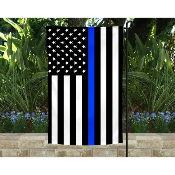 Blue Line Garden Flag