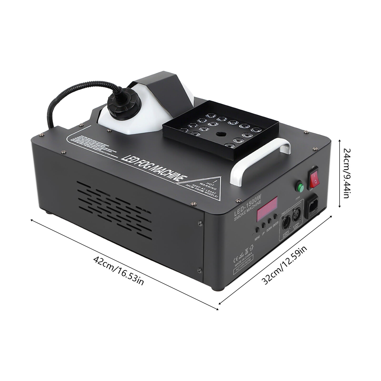 1500W Smoke Fog LED RGB DMX Vertical Spray Stage Light Fogger Effects Machine