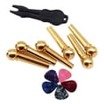 thumbnail image 2 of Clavijas de puente para guitarra acústica, 12 Uds., 6 uds., piezas de instrumentos musicales de latón puro con extractor de pasadores de puente para perfke pasadores de puente, 2 of 9