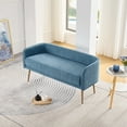 thumbnail image 4 of Upholstered Bench for Bedroom or Entryway, with Low Backrest and Armrests, 4 of 9