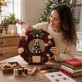 thumbnail image 5 of 3D Fabric Poke Wreath DIY Kit, Christmas Wreath Craft Kit for Adults, No-Sew Beginner Handmade Hanging Decoration for Front Door Home Wall Holiday Decor 20*20cm, 5 of 6