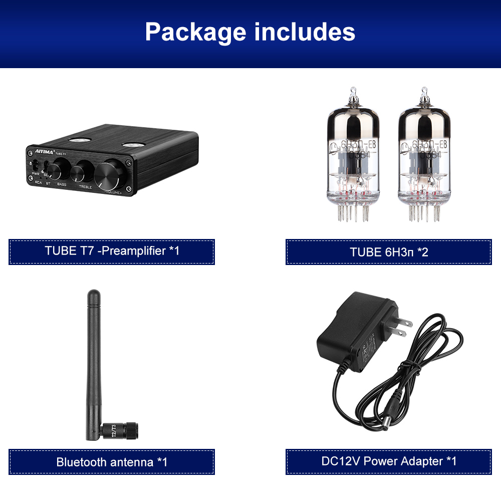 AIYIMA T7 & A07 真空管アンプセット AIYIMA Tube T7 Audio 6N3