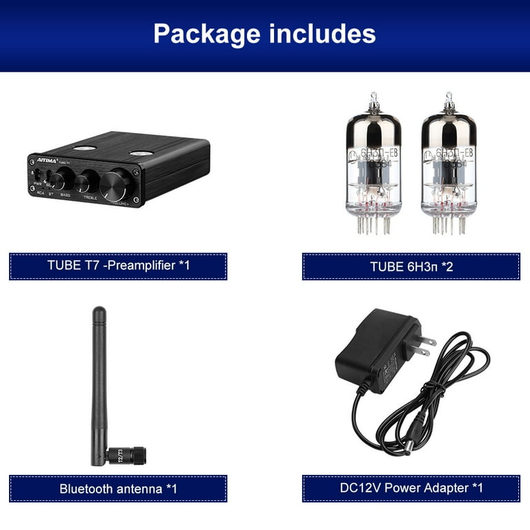 AIYIMA 真空管プリアンプ TUBE 6N3 T07 AIYIMA Tube T7 Audio 6N3 Tube Preamp Bluetooth 5.0 Warm