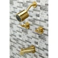 thumbnail image 2 of Kingston Brass KBX8147EFL Centurion Two-Handle Tub and Shower Faucet, Brushed Brass, 2 of 5