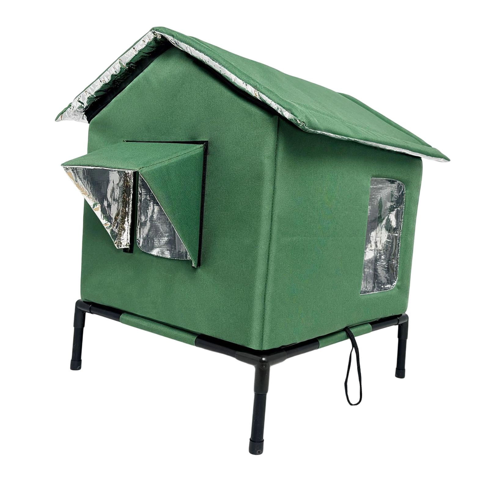 EHJRE Outdoor Cat House Feral Shelter Insulated Waterproof Tent Windproof Portable Kitty Enclosure with Oxford Cloth And Aluminum Foil for Community Porch G M