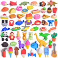 thumbnail image 2 of Fun Little Toys 58 PCs Pencil Erasers Toy Sets, Cute Fun Animal Erasers Gifts for Kids, Bulk 3D Puzzle Erasers for Party Favors, Goodie Bags Pinata Fillers Classroom Rewards School Prizes Novelty Toys, 2 of 10