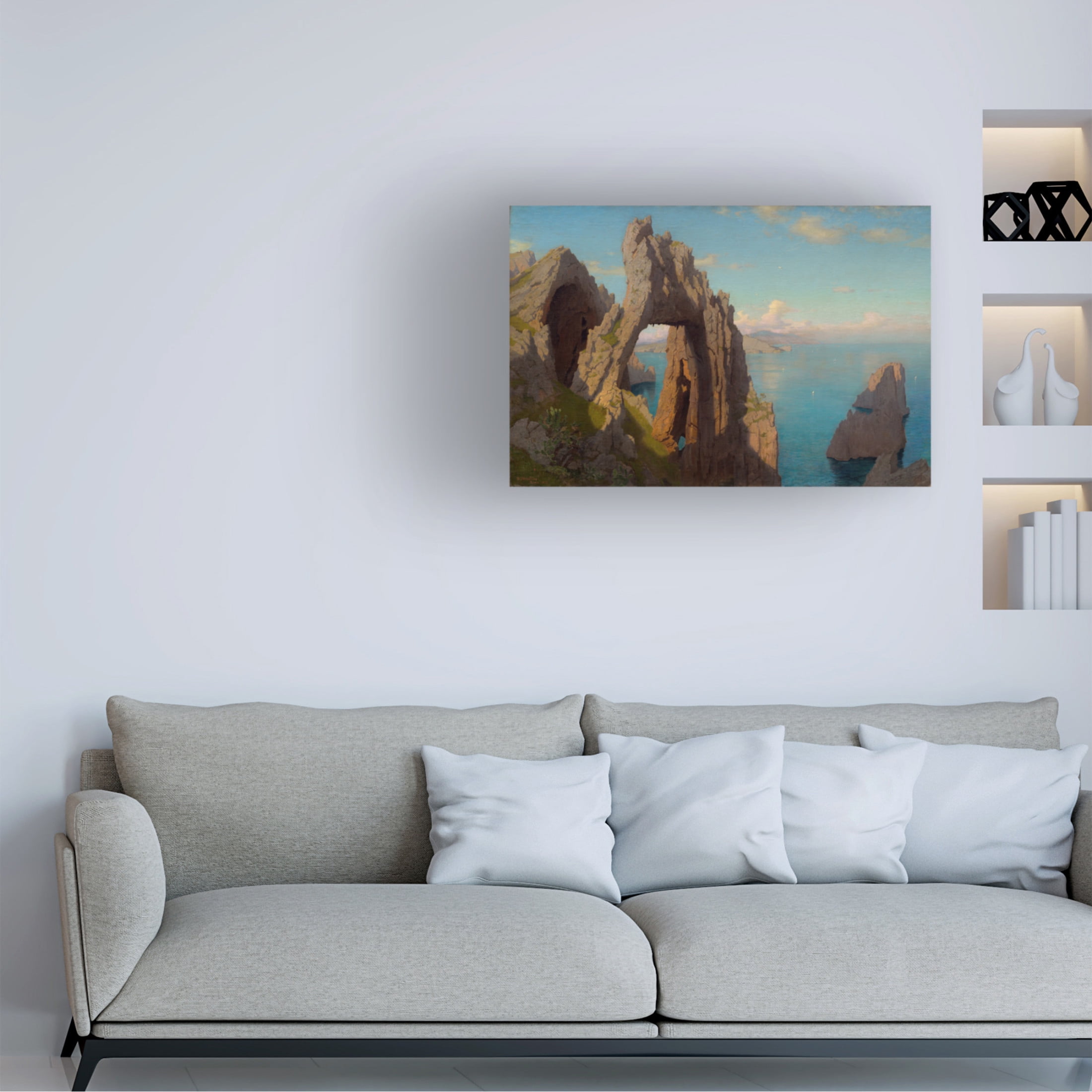 William Stanley Haseltine 'Natural Arch at Capri, 1871' Canvas Art - 24 x 16 Inches