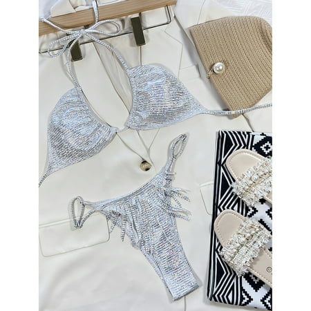 Sexy Bandeau Bikini Women Swimsuit Triangle Swimwear Female Thong Ruffle Bikinis Set Brazilian Biquini Woman Bathing Suits