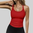 thumbnail image 2 of JGGSPWM Plus Size Women's Form Fitting Sleeveless Tank Top Scoop Neck Ribbed Knit Basic Cami Shirts Red 4XL, 2 of 8