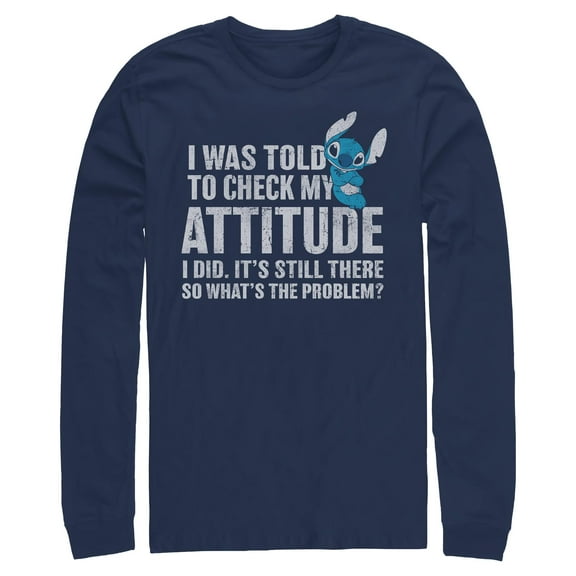 Mens Lilo & Stitch Attitude Check Long Sleeve Shirt