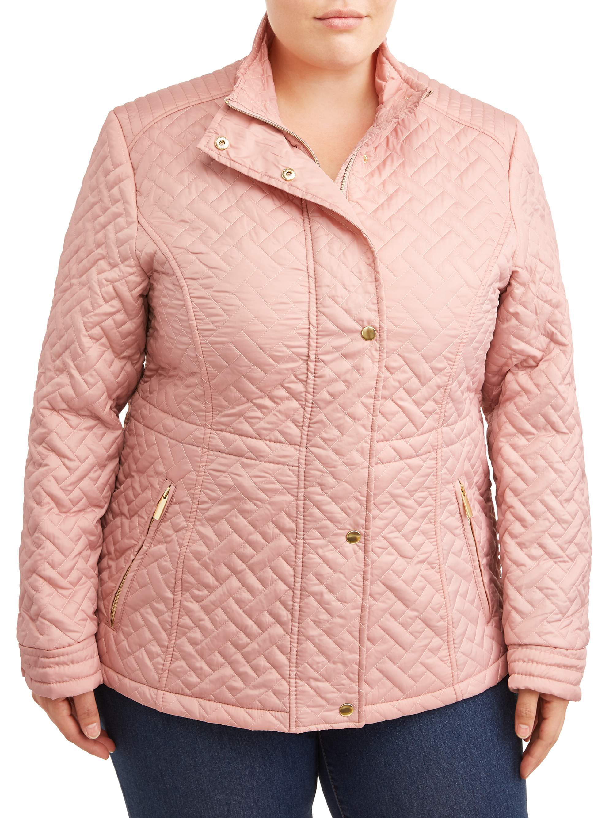 Big Chill Womens Basket Weave Quilted Anorak Jacket
