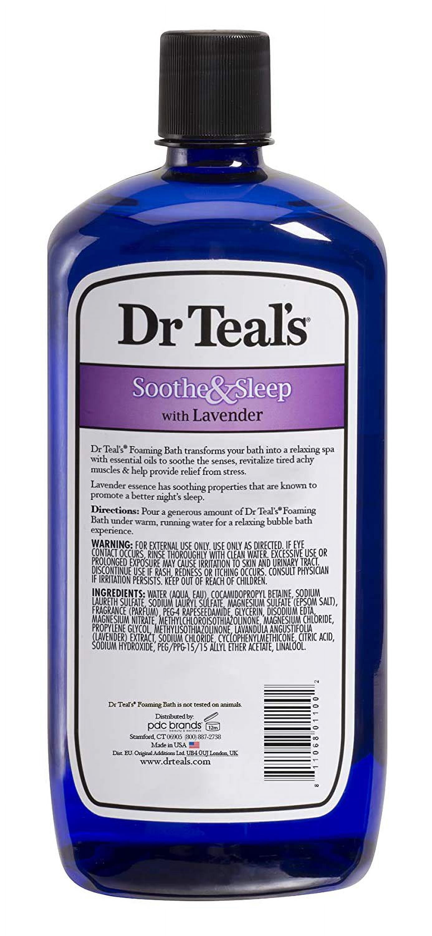 Dr Teal's Foaming Bath 3-Pack (102 Fl Oz Total) Soothe & Sleep with Lavender