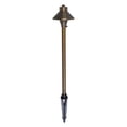 thumbnail image 2 of Elitco Lighting Chanterelle 5" Round Metal Path Post Lantern in Antique Brass, 2 of 6