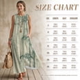 thumbnail image 5 of FOR U DESIGNS Green Tree Leaf Print Linen-Like Couple Matching Outfits Men's Button Down Shirt Women's Sleeveless Dress with Pockets for Beach Vacation, 5 of 7