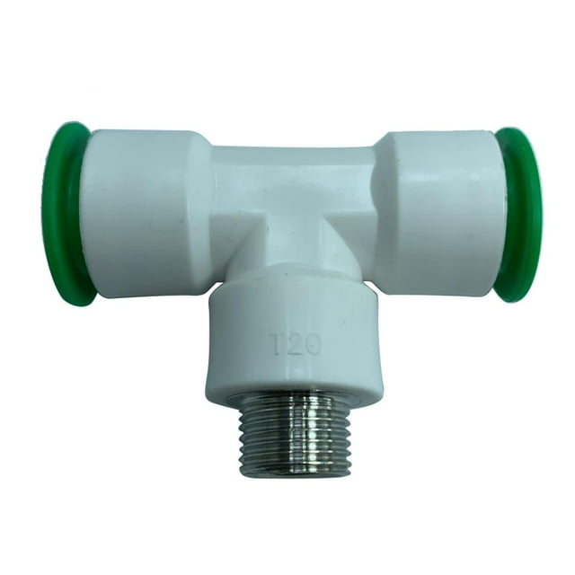 Accesorios de Tubo de Rosca Baoblaze 1/2' y 20mm Con Rápido en T Piezas de Tubería de Agua de Plomería