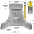thumbnail image 2 of Medium Husband Pillow Light Grey, Backrest for Kids, Teens, Petite Adults - Reading Pillows With Arms, Adjustable Loft, Plush Memory Foam, Bed Rest Chair Sitting Up, Detach Neck Roll, Removable Cover, 2 of 8
