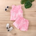thumbnail image 4 of Gerichy Girls Summer Outfits, Toddler Girls Short Sleeve Ruffles Ribbed T Shirt Tops Shorts Outfits, 4 of 9