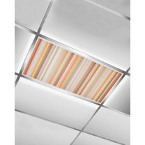 Fluorescent Light Covers for Ceiling Lights 1 Pack, Burnt Orange Striped Magnetic Ceiling Light Covers 2x4ft for Classroom Office School, Farmhouse Orange Ombre Stripes Drop Ceiling Light Shade