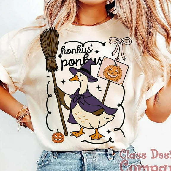 Honkus Ponkus T-Shirt, Funny Halloween Goose Graphic Tee, Silly Halloween Goose Shirt, Halloween Goose Tee, Spooky Halloween Gift Shirt