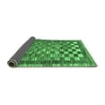 thumbnail image 2 of Ahgly Company Indoor Round Checkered Emerald Green Modern Area Rugs, 7' Round, 2 of 4