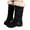 Black, variant on Oyedens Womens Mid Calf Snow Boots Fashion Fuzzy Plush Lined Low Heels Warm Winter Boots for Women