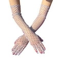 thumbnail image 2 of Gray Womens Long Lace Gloves Halloween Costume Gloves Polyester Mesh Tulle Super Long Gloves Opera Christmas Costume Party Dance Glove A, 2 of 4
