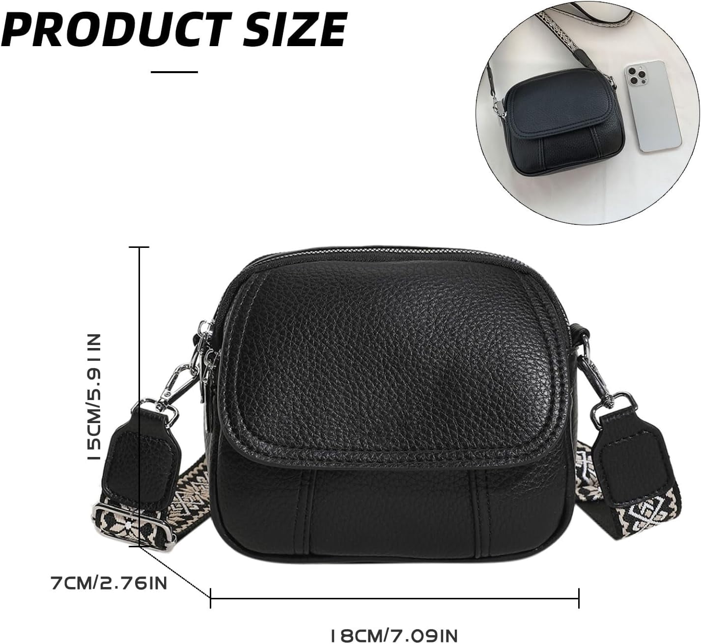 Crossbody Bags for Women,Small Crossbody Purse with Adjustable Shoulder Strap,Vegan Leather Small Handbags for Women