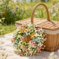 thumbnail image 4 of CHENjy Easter Wreath 35cm Artificial Flowers Speckled Eggs Front Door Decor Spring Ranunculus Daisies Farmhouse Wall Hanger Round Holiday Decoration Welcome Sign, 4 of 5