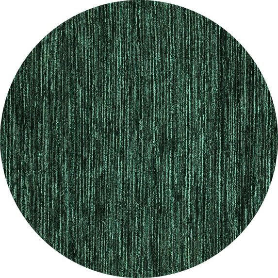 Ahgly Company Indoor Round Abstract Turquoise Blue Modern Area Rugs, 3' Round