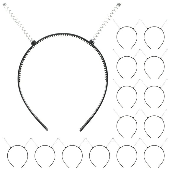 WEUVEB Hair Charms Headband for Women, Black Plastic Hair Accessories Kit, 12 Pieces for Party and Everyday Style