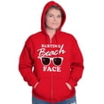 thumbnail image 5 of Resting Beach Face Summertime Vibes Zip Hoodie Sweatshirt Women Brisco Brands S, 5 of 5