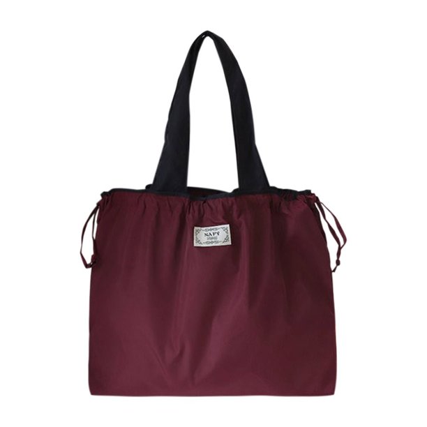 Bolsa de compras de supermercado de moda ecológica con cordón, bolsa de compras plegable, bolsa de comestibles de viaje impermeable reutilizable