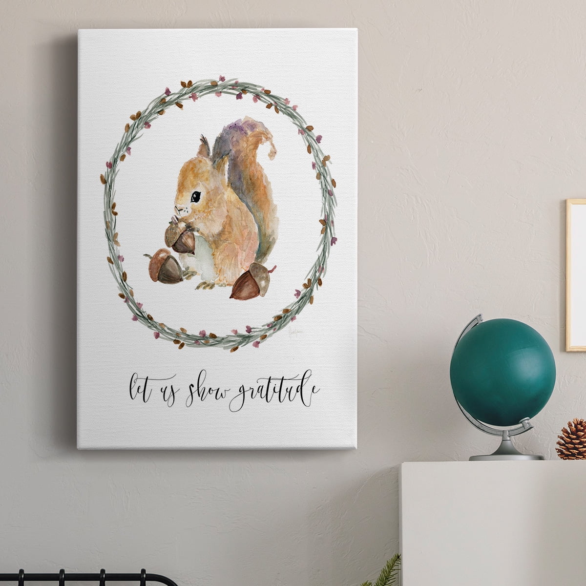 Harvest Home Squirrel Premium Gallery Wrapped Canvas - Ready to Hang