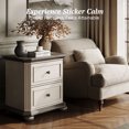thumbnail image 4 of BELLEZE 24" End Table Farmhouse Nightstand with 2 Drawers, Rustic Wooden Bedside Storage Cabinet for Bedroom or Living Room, Antique White, 4 of 7