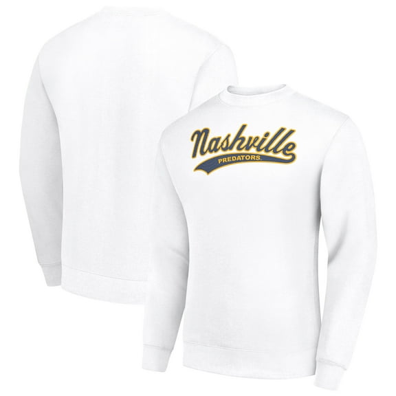 Men's Starter  White Nashville Predators Tailsweep City Pullover Sweatshirt