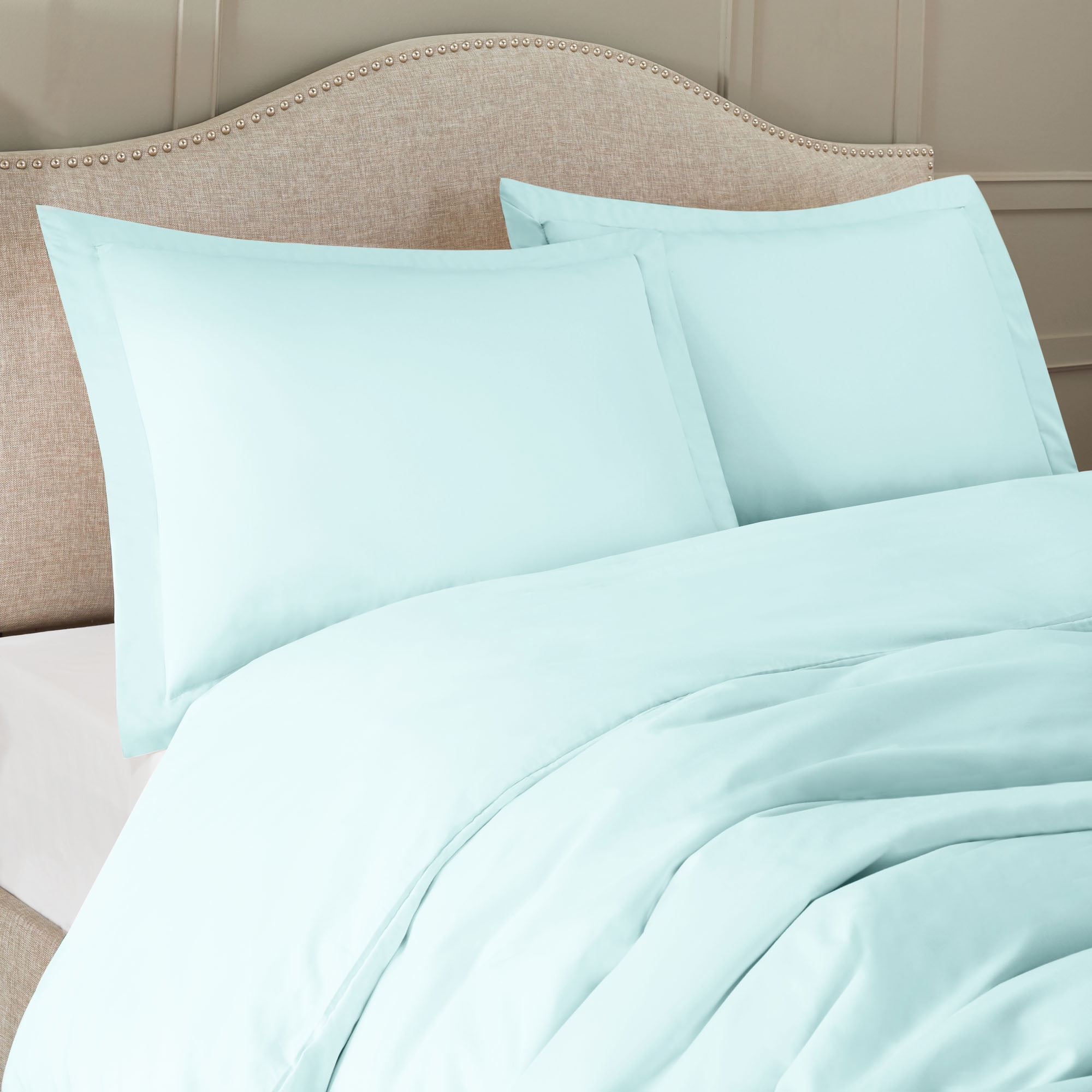 Hearth & Harbor 3Piece Aqua Blue Duvet Cover Set, Queen