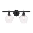 thumbnail image 6 of Gene 2 light Black and Clear glass Wall sconce, 6 of 15