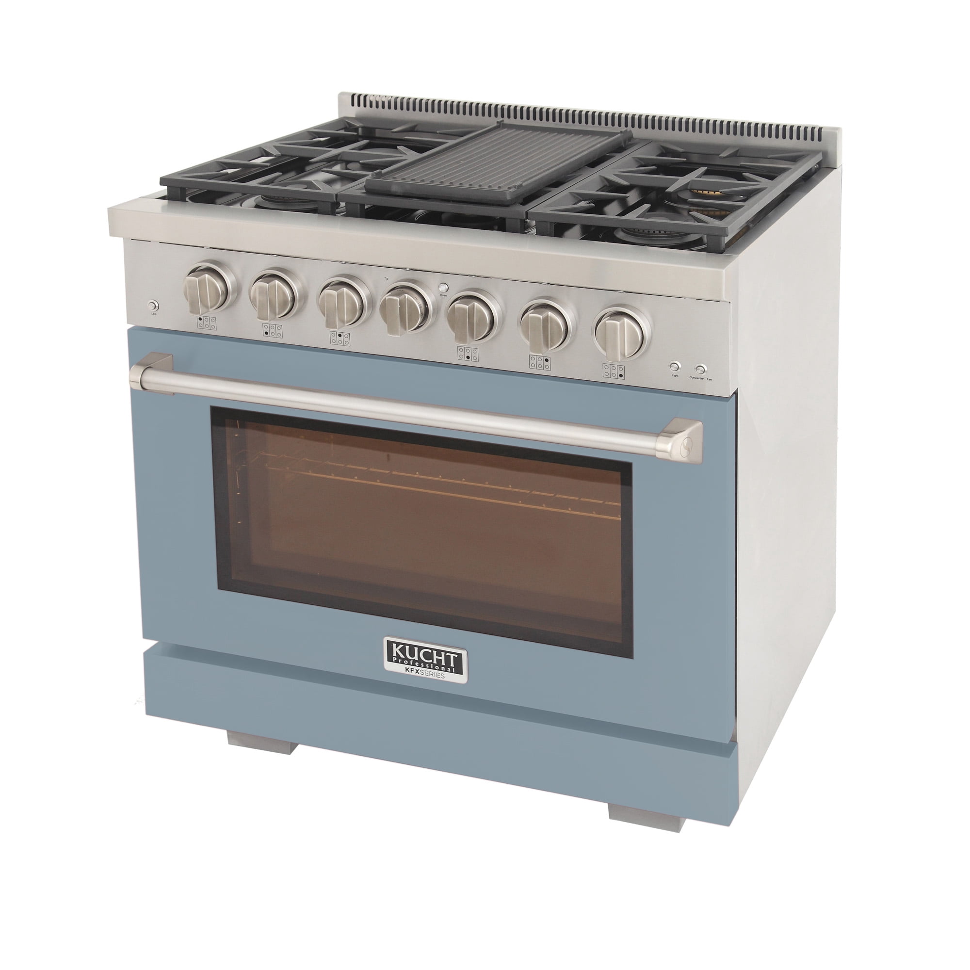 Professional 36-in Natural Gas Range in Light Blue with True Simmer Burners